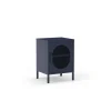 Mesita de noche para dormitorio Dora 1 puerta acabado en metal azul , 40cm(ancho) 60cm(alto) 35cm(fondo).