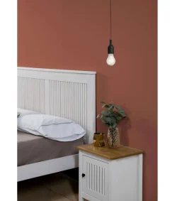 Mesita de noche 1 puerta acabado blanco modelo Luna, 46 cm(ancho) 49.5 cm(alto) 35 cm (fondo)