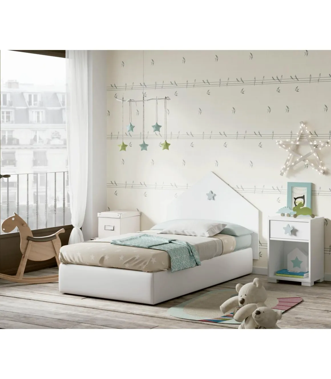 Mesita Sweet en acabado blanco atlas, 56 cm(alto)40 cm(ancho)33 cm(fondo)