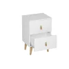 Mesita Tokio con 2 cajones en blanco. 61 cm(alto), 40 cm(ancho), 34 cm(fondo)