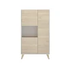 Modulo alto tres puertas para salon o cocina Cazalilla en natural-blanco 135 cm(alto)81 cm(ancho)43 cm(largo)