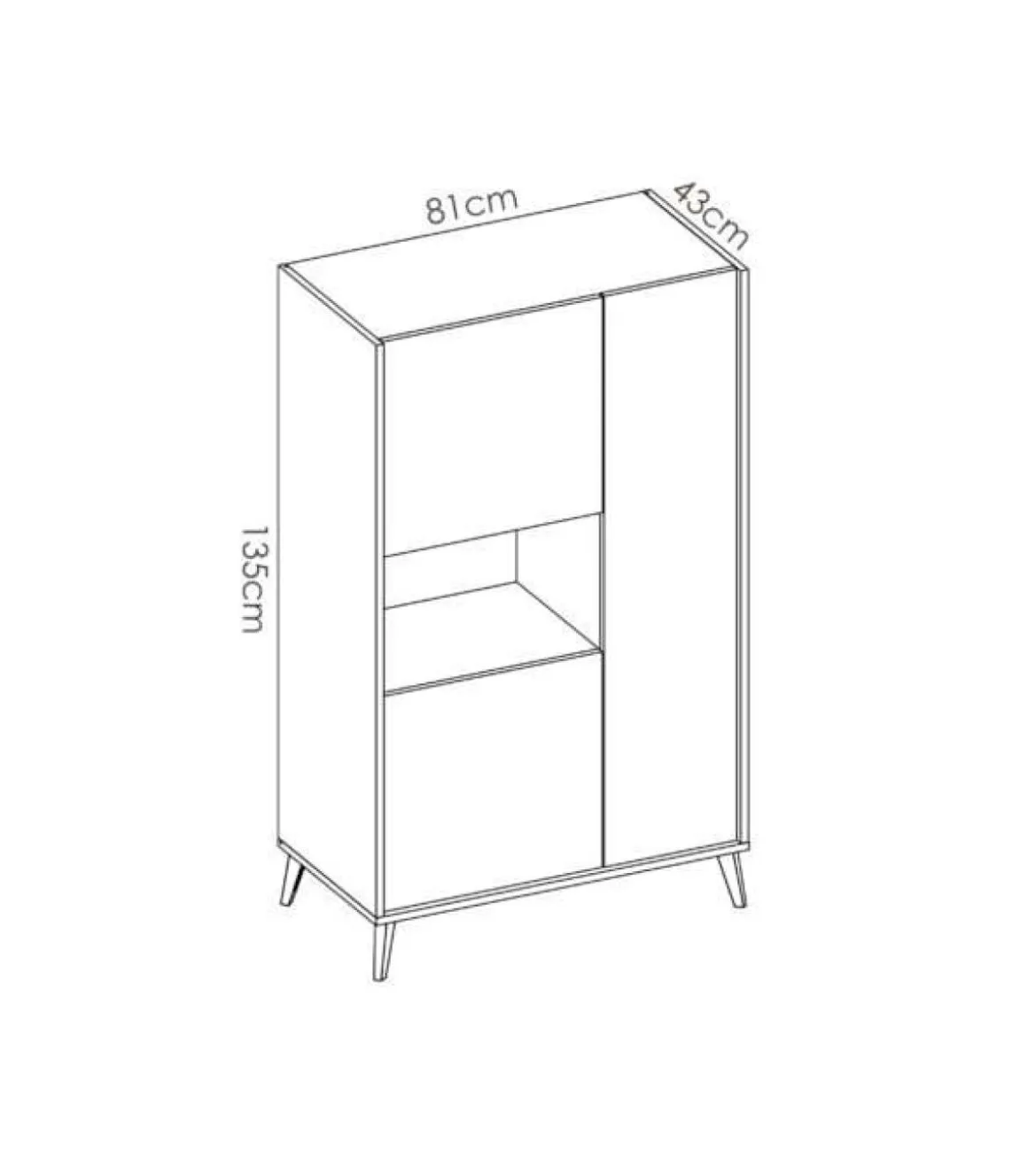 Modulo alto tres puertas para salon o cocina Cazalilla en natural-blanco 135 cm(alto)81 cm(ancho)43 cm(largo)