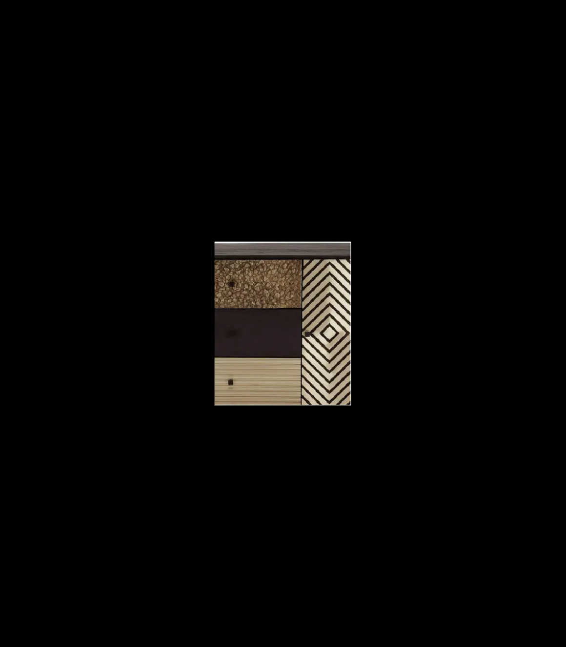 Mueble aparador Md-Alquife 1 puerta 3 cajones acabado negro, 85cm(ancho) 78cm(altura) 43cm(fondo)