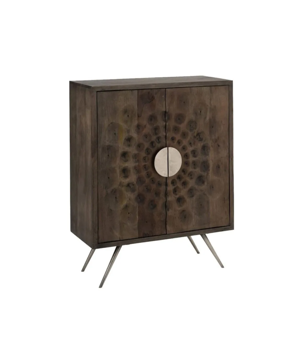 Mueble aparador Md-Atarfe 2 puertas acabado roble oscuro, 80cm(ancho) 99cm(altura) 40cm(fondo).