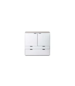 Mueble aparador Md-Guadix 2 puertas, 3 cajones acabado blanco, 115cm(ancho) 78cm(altura) 45cm(fondo)