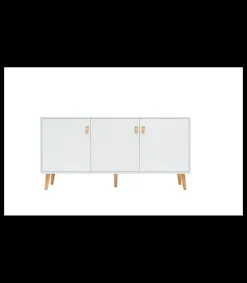 Mueble aparador Md-Tiano 3 puertas acabado blanco, 140cm(ancho) 68cm(altura) 35cm(fondo)