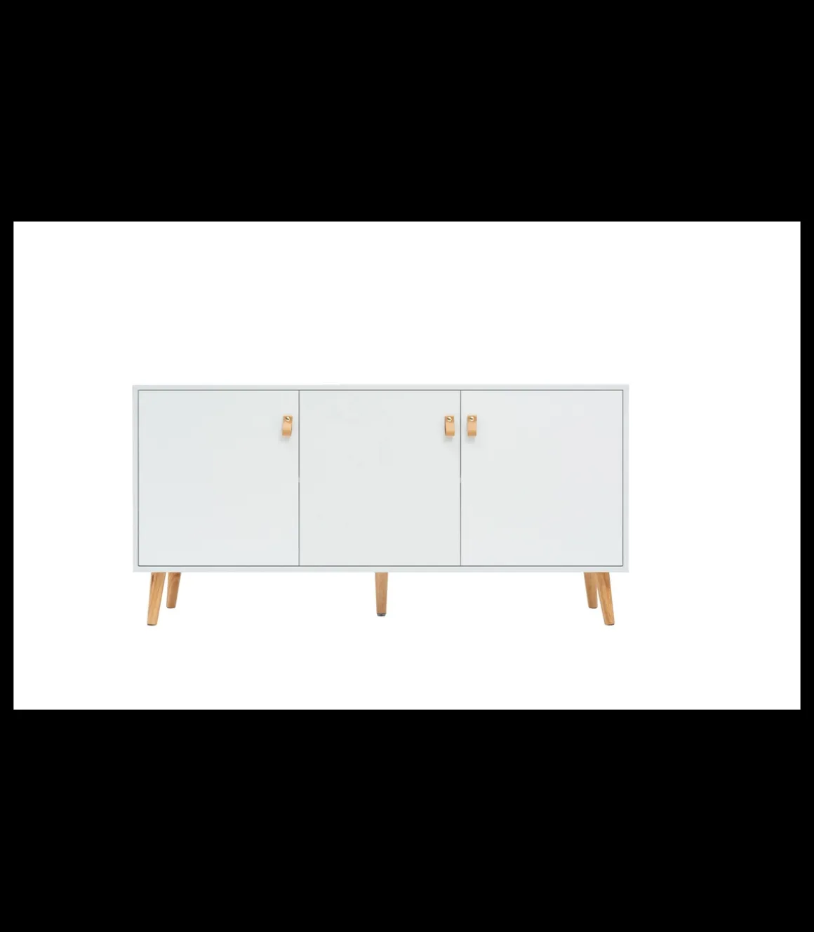 Mueble aparador Md-Tiano 3 puertas acabado blanco, 140cm(ancho) 68cm(altura) 35cm(fondo)
