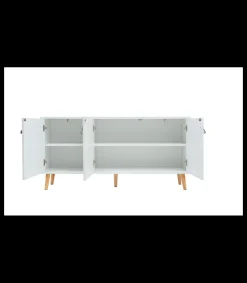 Mueble aparador Md-Tiano 3 puertas acabado blanco, 140cm(ancho) 68cm(altura) 35cm(fondo)