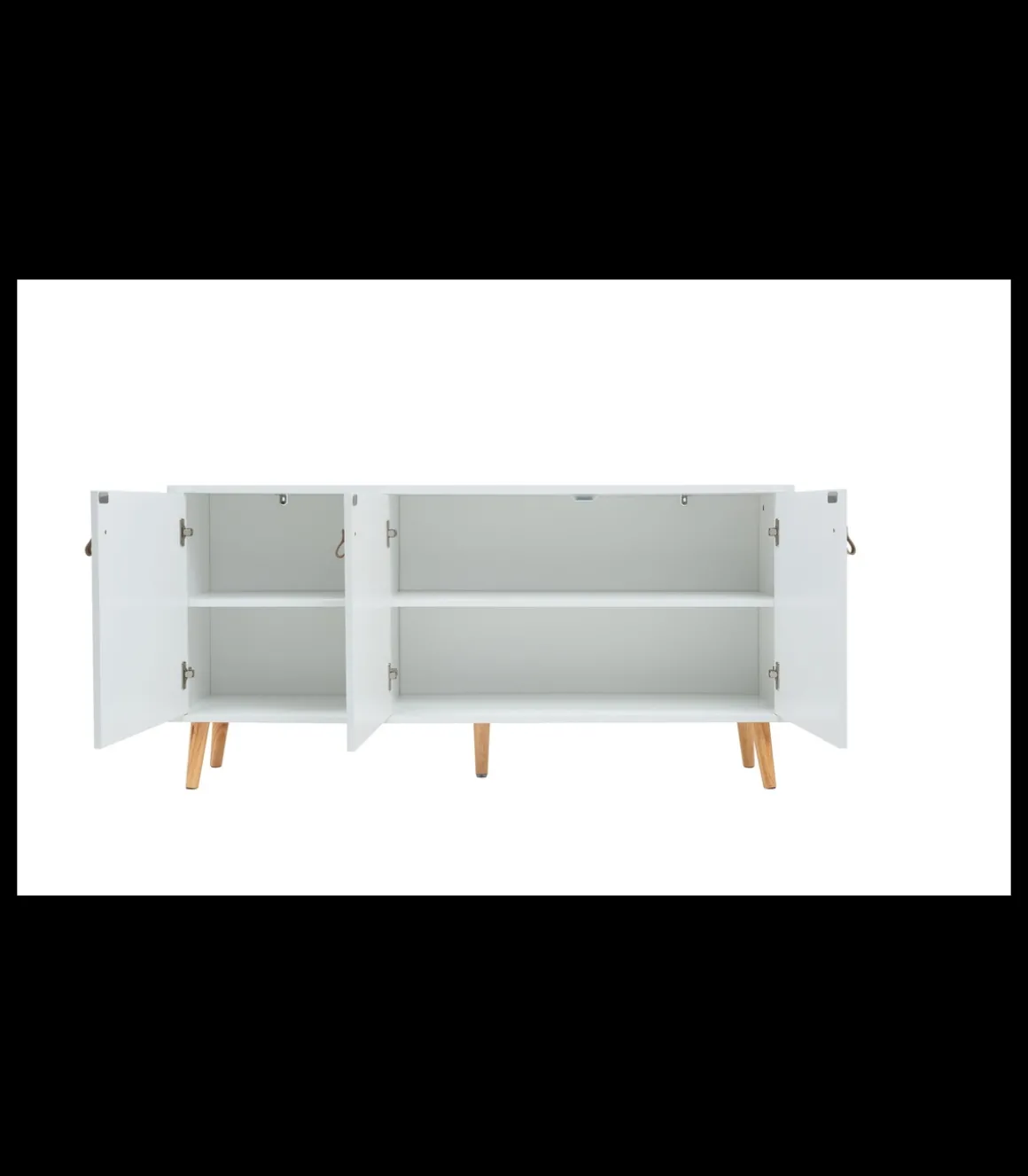 Mueble aparador Md-Tiano 3 puertas acabado blanco, 140cm(ancho) 68cm(altura) 35cm(fondo)