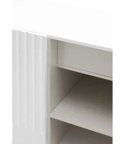 Mueble aparador modelo Doric 3 puertas 3 cajones interiores acabado blanco, 46cm(ancho) 70cm(alto) 150cm (largo)
