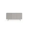 Mueble aparador modelo Sierra 3 puertas 3 cajones interiores acabado gris claro, 159.2cm(ancho) 79.6cm(alto) 47cm (fondo).
