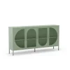 Mueble aparador modelo Toledo 4 puertas acabado metal verde menta, 160cm(ancho) 90cm(alto) 40cm (largo)