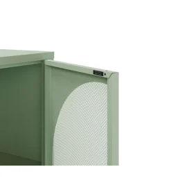 Mueble aparador modelo Toledo 4 puertas acabado metal verde menta, 160cm(ancho) 90cm(alto) 40cm (largo)