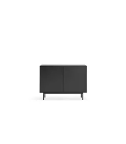 Mueble aparador para comedor modelo Sierra 1 puerta 4 cajones acabado negro/roble, 47cm(ancho) 79.6cm(alto) 159.5cm (largo)