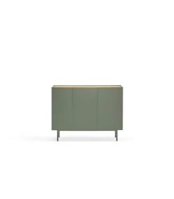 Mueble aparador para comedor modelo Arista 3 puertas acabado verde oliva, 40cm(ancho) 85cm(alto) 110cm (largo)
