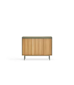 Mueble aparador para comedor modelo Arista 3 puertas acabado verde oliva, 40cm(ancho) 85cm(alto) 110cm (largo)