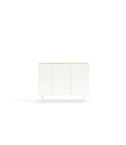 Mueble aparador para comedor modelo Arista 3 puertas acabado blanco, 40cm(ancho) 85cm(alto) 110cm (largo)