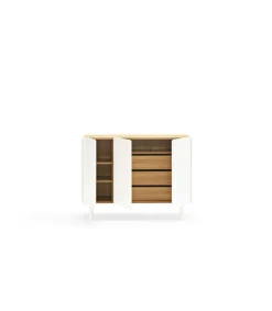 Mueble aparador para comedor modelo Arista 3 puertas acabado blanco, 40cm(ancho) 85cm(alto) 110cm (largo)
