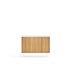 Mueble aparador para comedor modelo Arista 3 puertas acabado blanco, 40cm(ancho) 85cm(alto) 110cm (largo)