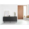 Mueble aparador para comedor modelo Arista 4 puertas acabado negro, 40cm(ancho) 78cm(alto) 165cm (largo)