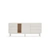 Mueble aparador para comedor modelo Corvo 1 puerta 6 cajones acabado crema, 40cm(ancho) 76cm(alto) 180cm (largo)