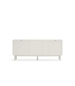Mueble aparador para comedor modelo Corvo 1 puerta 6 cajones acabado crema, 40cm(ancho) 76cm(alto) 180cm (largo)