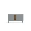 Mueble aparador para comedor modelo Corvo 1 puerta 3 cajones acabado gris perla, 136.8cm(ancho) 76cm(alto) 40cm (fondo)