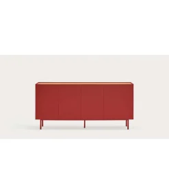 Mueble aparador para comedor modelo Arista 4 puertas acabado burdeos, 40cm(ancho) 78cm(alto) 165cm (largo)