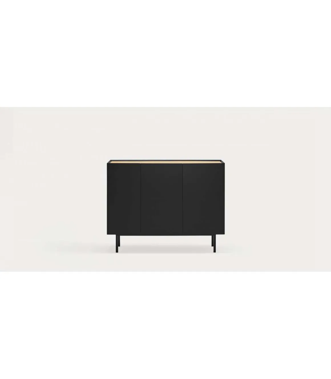 Mueble aparador para comedor modelo Arista 3 puertas acabado negro, 40cm(ancho) 85cm(alto) 110cm (largo)