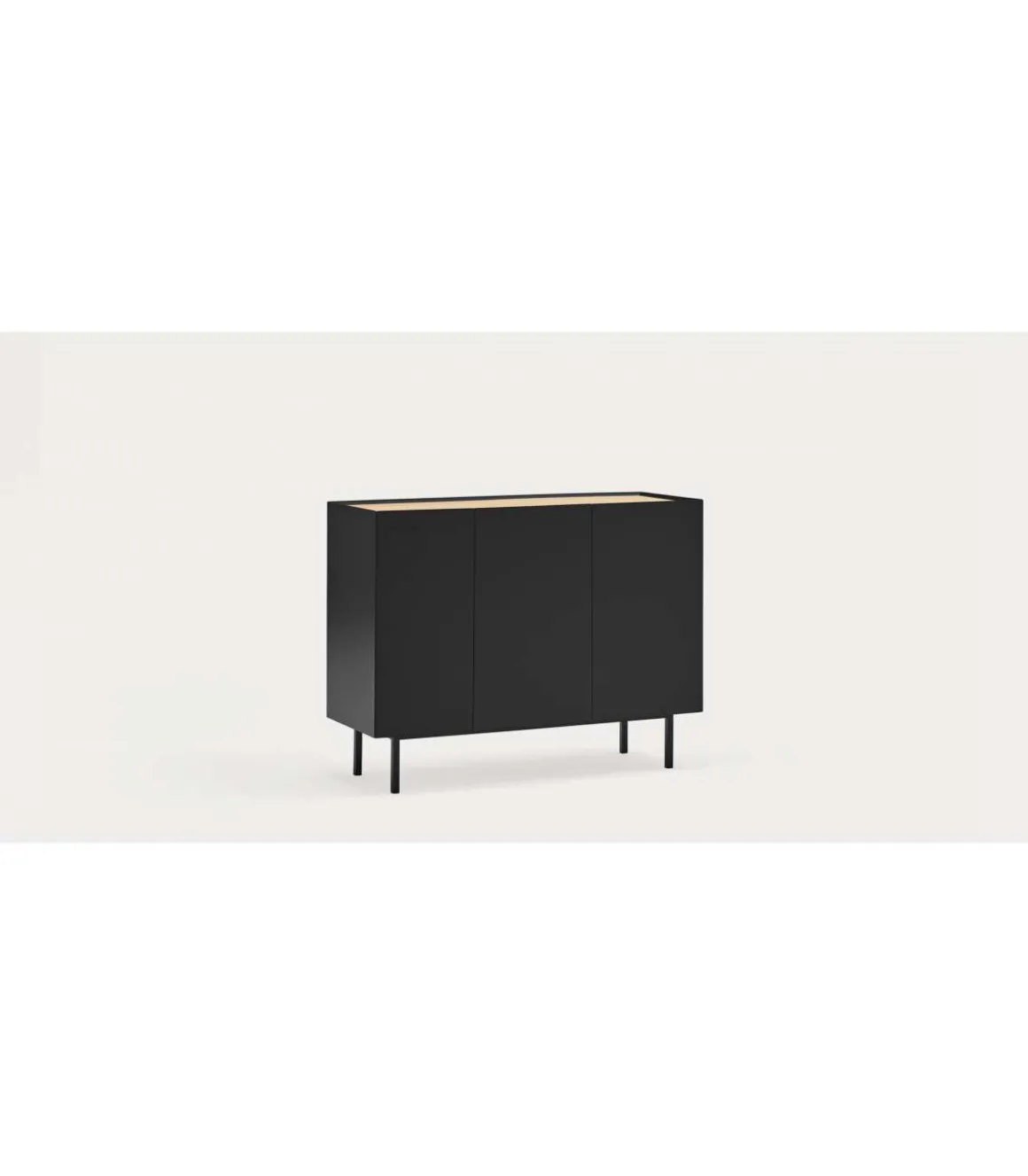 Mueble aparador para comedor modelo Arista 3 puertas acabado negro, 40cm(ancho) 85cm(alto) 110cm (largo)