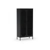 Mueble auxiliar alto 2 puertas abatibles modelo Dora acabado metal negro. 170cm(alto) 80cm (ancho) 40cm(prof.)