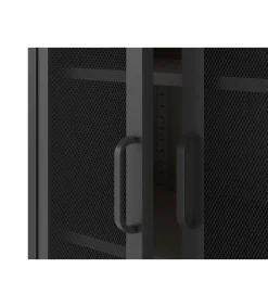Mueble auxiliar alto 2 puertas abatibles modelo Dora acabado metal negro. 170cm(alto) 80cm (ancho) 40cm(prof.)