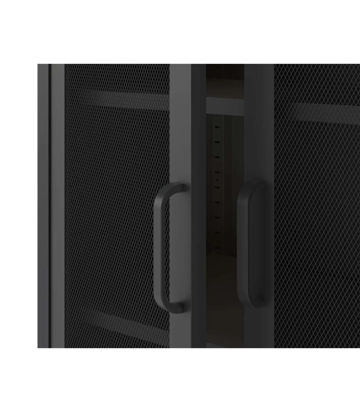 Mueble auxiliar alto 2 puertas abatibles modelo Dora acabado metal negro. 170cm(alto) 80cm (ancho) 40cm(prof.)