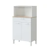 Mueble auxiliar María para microondas un cajón y dos puertas en acabado blanco 126 cm (alto) 72 cm (ancho) 40 cm(largo)