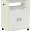 Mueble auxiliar microondas en acabado color blanco, 79,5 cm(alto)60 cm(ancho)40 cm(largo)