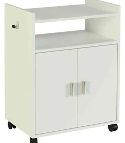 Mueble auxiliar microondas en acabado color blanco, 79,5 cm(alto)60 cm(ancho)40 cm(largo)