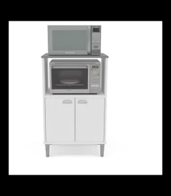 Mueble auxiliar microondas en acabado color blanco, 95 cm(alto) 58cm(ancho) 41cm(largo)