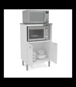 Mueble auxiliar microondas en acabado color blanco, 95 cm(alto) 58cm(ancho) 41cm(largo)