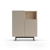 Mueble auxiliar modelo-602-1 acabado roble/arena, 110 cm (alto) x 90 cm (ancho) x 34 cm (prof.)
