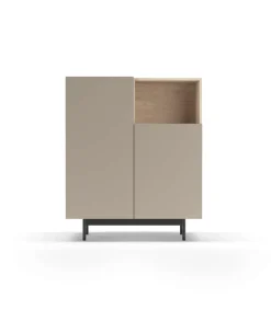 Mueble auxiliar modelo-602-1 acabado roble/arena, 110 cm (alto) x 90 cm (ancho) x 34 cm (prof.)