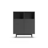 Mueble auxiliar modelo 602-2 acabado en grafito. 110 cm (alto) x 90 cm (ancho) x 34 cm (prof.)