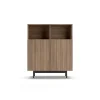 Mueble auxiliar modelo 602-2 acabado nogal, 110 x 90 x 34 (alto x ancho x fondo)