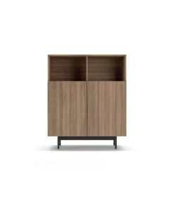 Mueble auxiliar modelo 602-2 acabado nogal, 110 x 90 x 34 (alto x ancho x fondo)