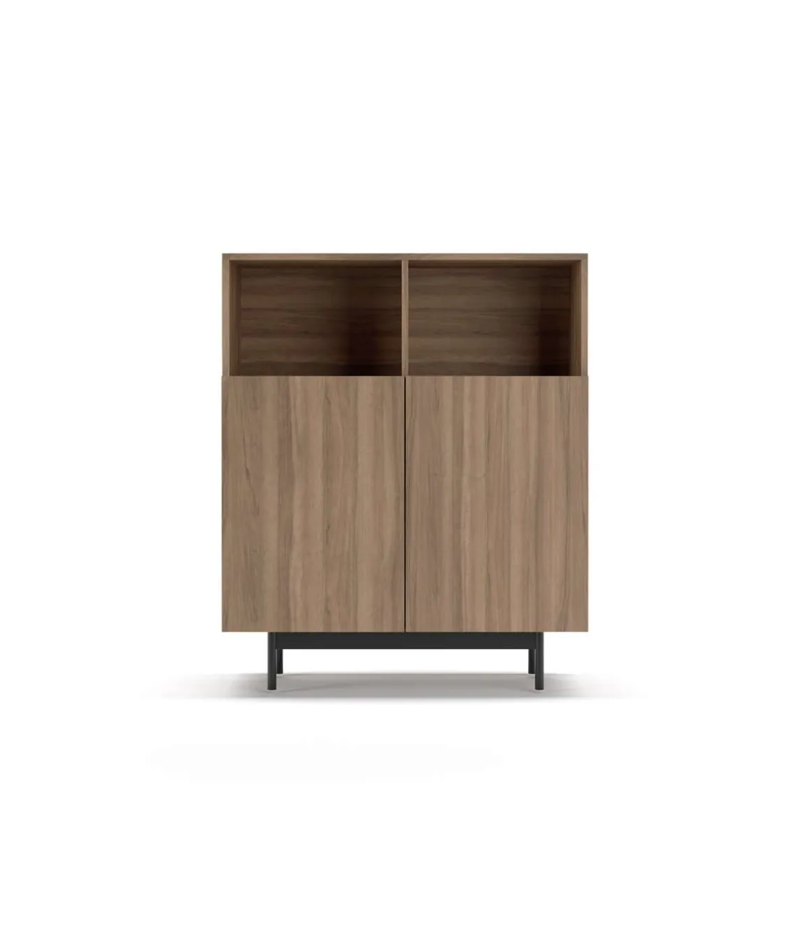 Mueble auxiliar modelo 602-2 acabado nogal, 110 x 90 x 34 (alto x ancho x fondo)