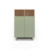 Mueble auxiliar modelo 603-1 acabado roble/verde, 110 x 90 x 34 (alto x ancho x fondo)