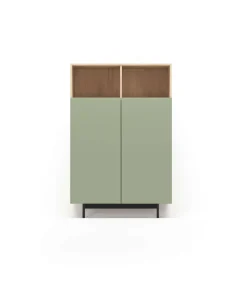 Mueble auxiliar modelo 603-1 acabado roble/verde, 110 x 90 x 34 (alto x ancho x fondo)
