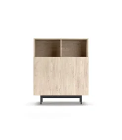 Mueble auxiliar modelo-602-2 acabado roble, 110 cm (alto) x 90 cm (ancho) x 34 cm (prof.)