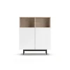 Mueble auxiliar modelo-602-2 acabado roble/blanco, 110 cm (alto) x 90 cm (ancho) x 34 cm (prof.)