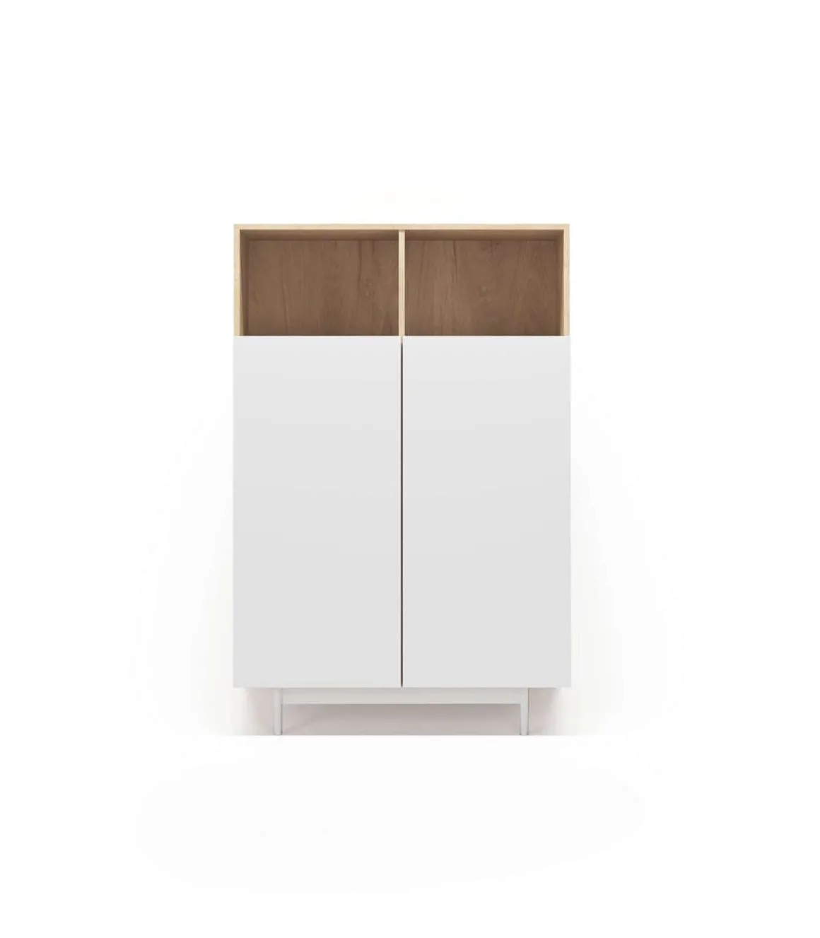 Mueble auxiliar modelo 603-1 acabado roble/blanco, 110 x 90 x 34 (alto x ancho x fondo)