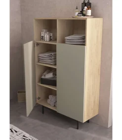 Mueble auxiliar modelo 603-1 acabado roble/arena, 110 x 90 x 34 (alto x ancho x fondo)
